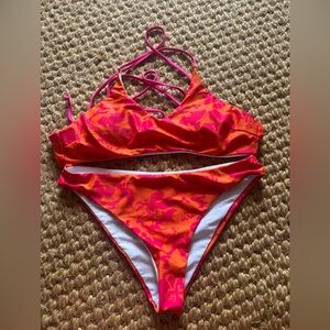 SHEIN Pink and Orange Bikini